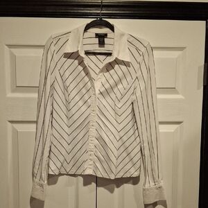 Chic Chevron Striped Button Down Shirt